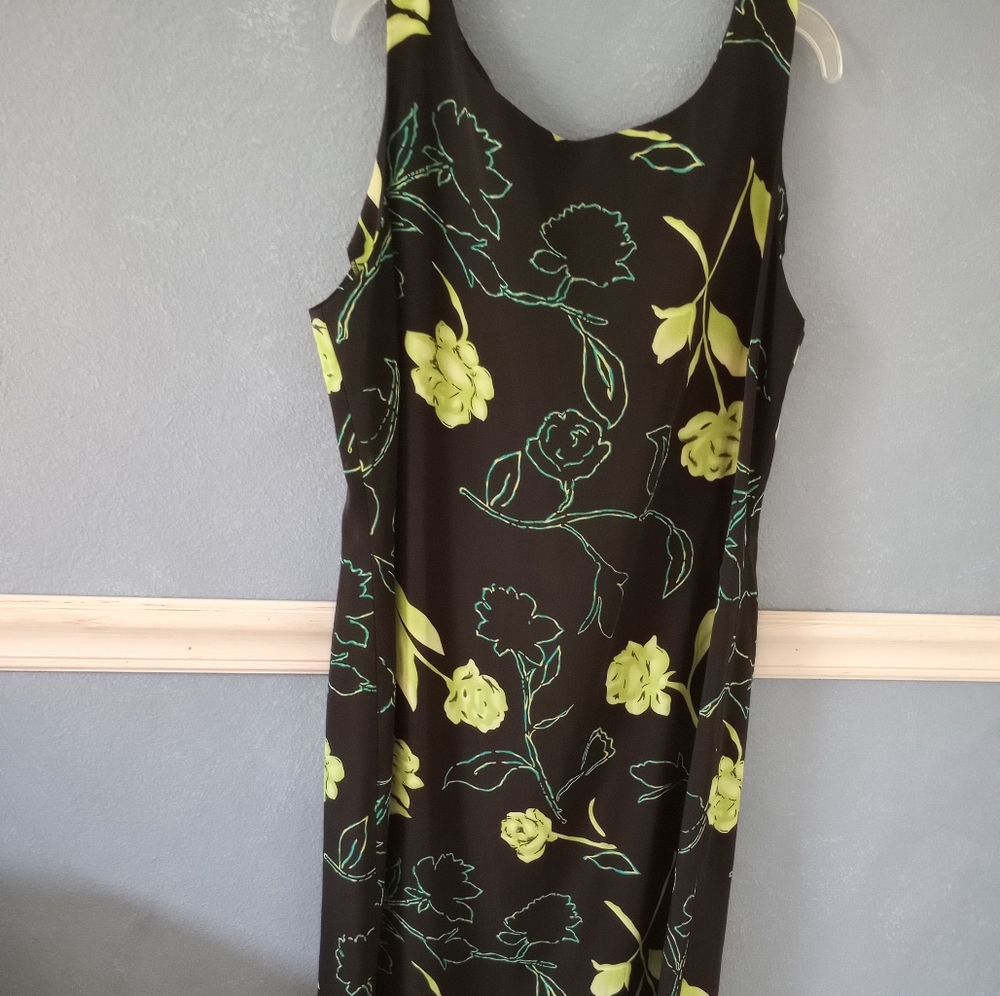 Studio 1 Maxi Sleeveless Black/ Yellow Floral Lady Dress